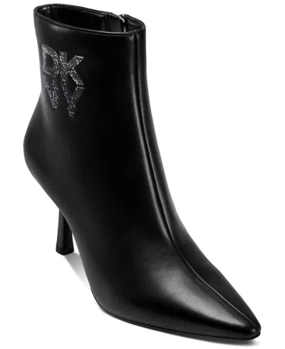 Dkny Women's Niomi Sequins Heeled Booties In Black