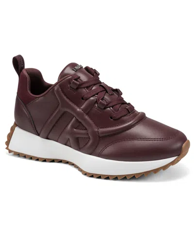 Dkny Women's Nix Lace-up Sneakers In Burgundy