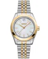 Dkny Women's Nolita Midi White Mop Dial Gold-two-tone Stainless Steel Bracelet Watch 32mm