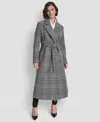 Dkny Women's Notch Collar Belted Wrap Coat In Gray