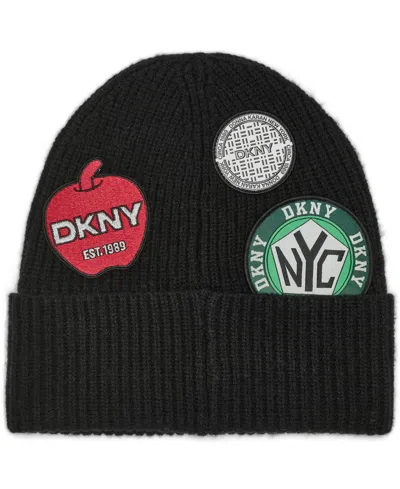 Dkny Women's Nyc Patches Beanie In Black