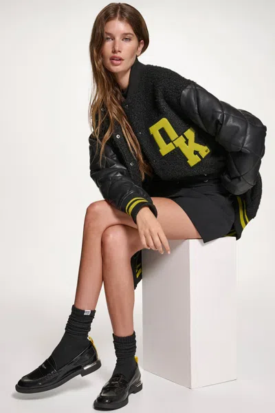 Dkny Women's Nylon Bomber Jacket In Black