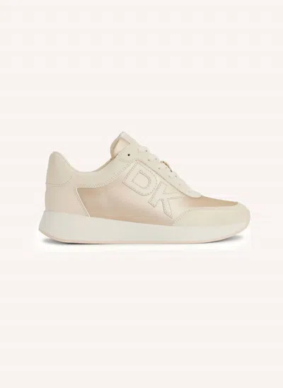 Dkny Women's Oaks Logo Lace Up Sneaker In Bone In Multi