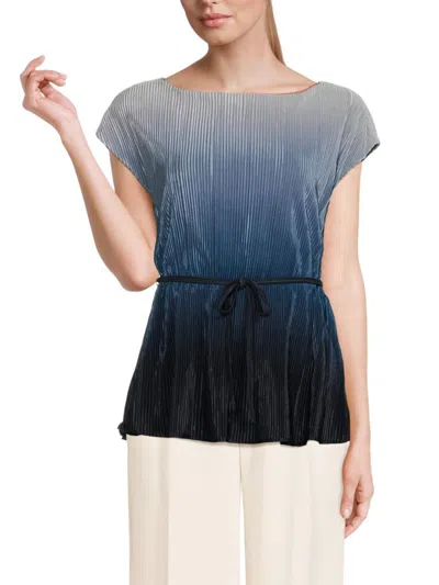 Dkny Women's Ombre Ribbed Top In Frost Blue