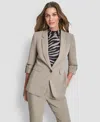 Dkny Women's One Button 3/4-sleeves Blazer In Gray