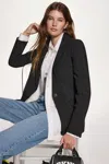 Dkny Women's One Button Jacket In Black