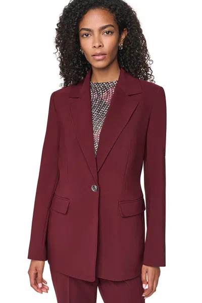 Dkny Women's One Button Jacket In Burgundy