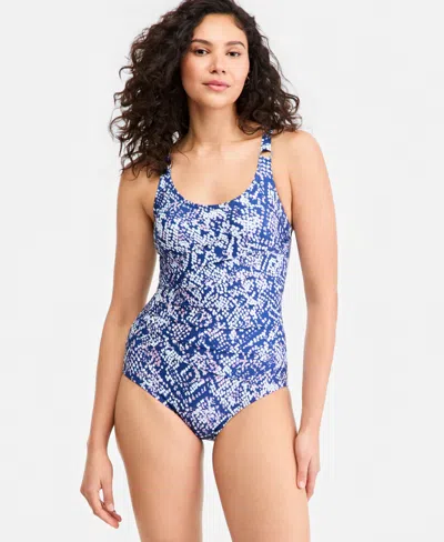 Dkny Women's One-piece Starburst Swimsuit In Blue