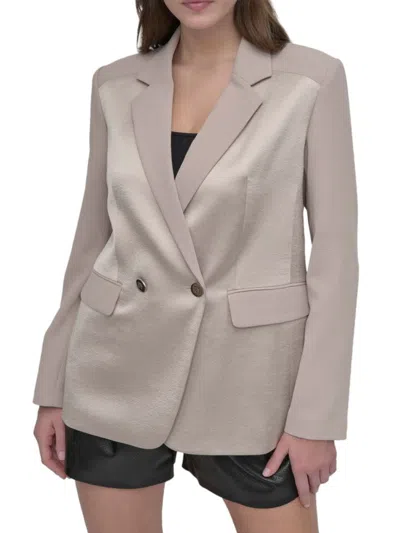 Dkny Women's Open Back Double-faced Satin Tailored Blazer