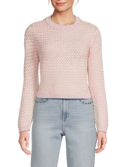 Dkny Women's Open Knit Cotton Sweater In Bliss Eggnog