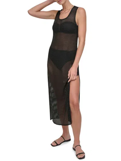 Dkny Women's Open-knit Maxi Cover-up Dress