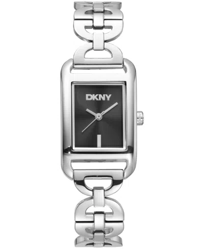 Dkny Women's Open Link Quartz Stainless Steel Bracelet Watch 21x34mm In Metallic