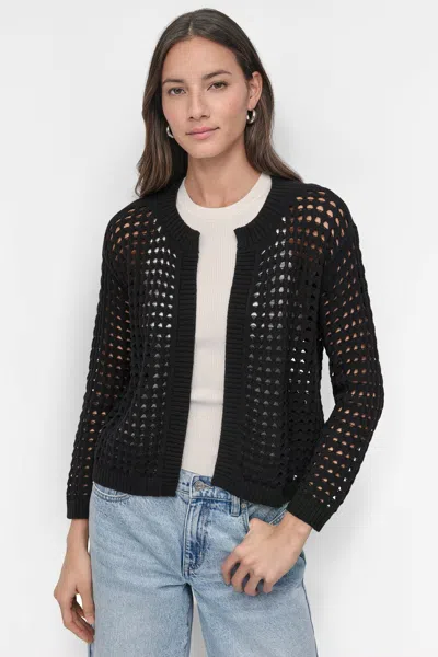 Dkny Women's Open Stitch Cardigan In Black