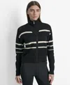 Dkny Striped-pattern Zip Cardigan In Black
