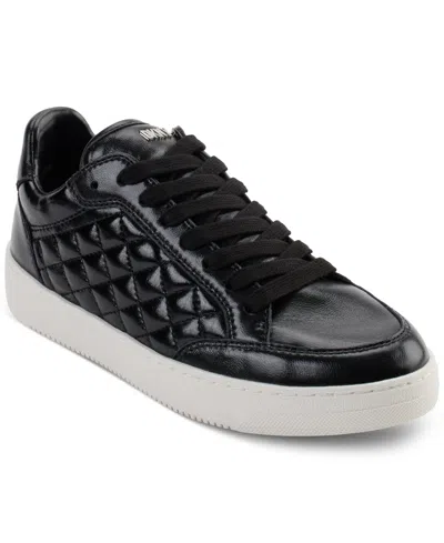 Dkny Women's Oriel Quilted Lace-up Low-top Sneakers In Black