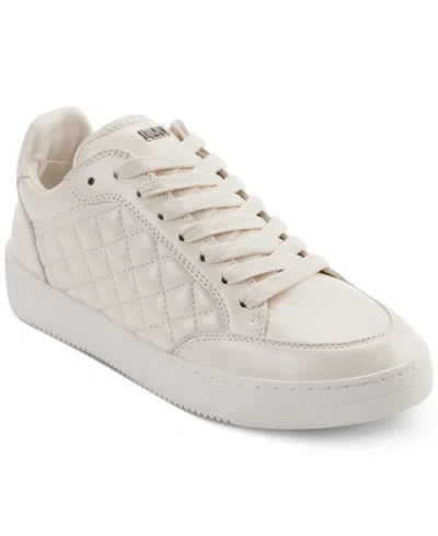 Dkny Women's Oriel Quilted Lace-up Low-top Sneakers In Eggnog