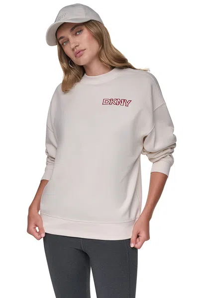 Dkny Women's Oversized Embroidered Sweatshirt In Gray