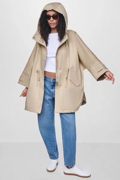 Dkny Women's Oversized Hooded Anorak In Multi