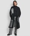 Dkny Women's Oversized Open-front Cardigan In Black