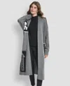 Dkny Women's Oversized Open-front Cardigan In Gray