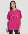 Dkny Women's Oversized Short Sleeve Tunic T-shirt In Pink