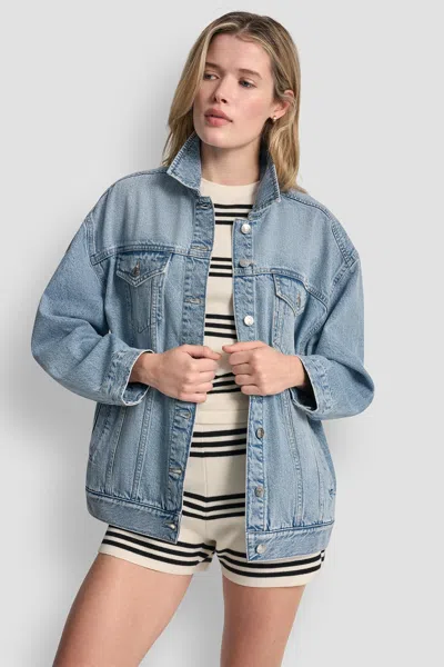 Dkny Women's Oversized Trucker Jacket In Blue