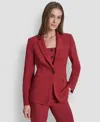 Dkny Women's Padded Shoulder One-button Jacket In Red