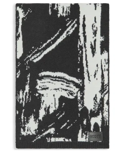 Dkny Women's Paint Stroke Scarf In Black