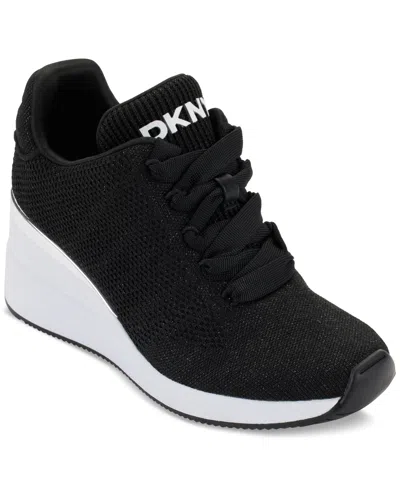 DKNY WOMEN'S PARKS LACE-UP WEDGE SNEAKERS