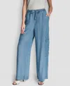 Dkny Women's Patch Pocket Detail Pull-on Pants In Blue