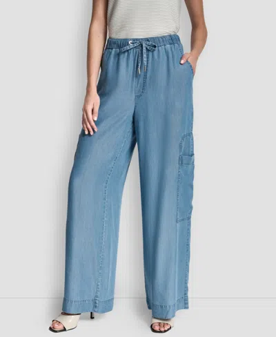 Dkny Women's Patch Pocket Detail Pull-on Pants In Blue