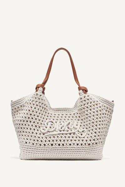 Dkny Women's Paula Crochet Medium Tote In Neutral