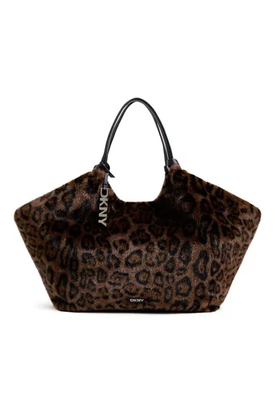 Dkny Women's Paula Large Faux Fur Tote In Leopard