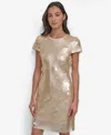 Dkny Women's Piallettes Short-sleeve Shift Dress In Chino Khaki