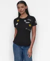 Dkny Women's Pins And Patches Crewneck T-shirt In Black