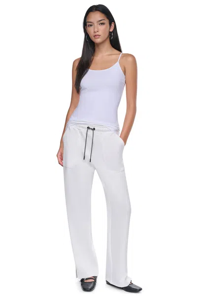 Dkny Women's Pins & Patches Drawstring Pants In White