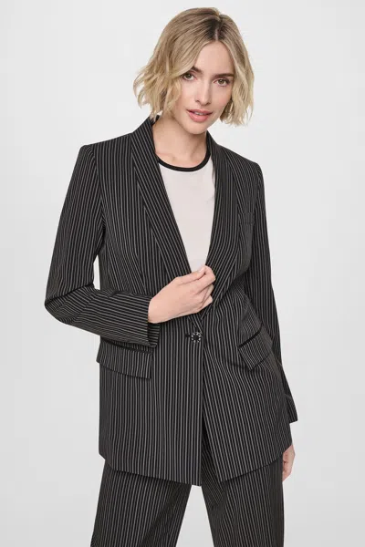 Dkny Women's Pinstripe Commuter Blazer In Multi