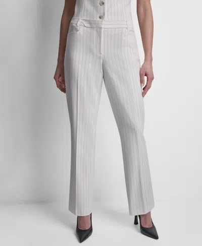 Dkny Women's Pinstripe Flared Fit Pants In Multi