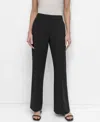 Dkny Womens Elizabeth Striped One Button Topper Jacket Pintuck Mid Rise Flare Trousers In Black