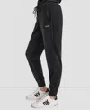 Dkny Rhinestone Embellished Fleece Joggers In Black