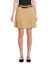 Dkny Women's Pleated A-line Miniskirt In Brown