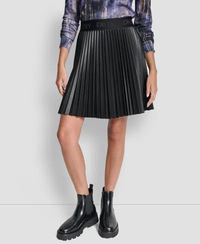 Dkny Women's Pleated Mini Skirt In Black