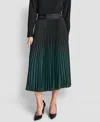 Dkny Women's Pleated Ombre Pull-on Skirt In Green