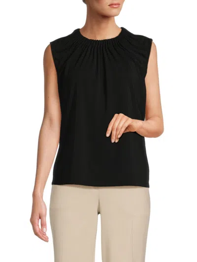 Dkny Womens Tie Neck Pleated Top Red Size X Small main image 0