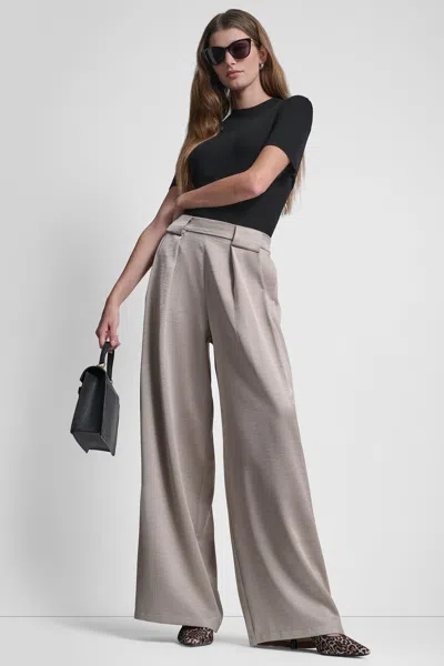 Dkny Women's Pleated Wide Leg Pants In Gray