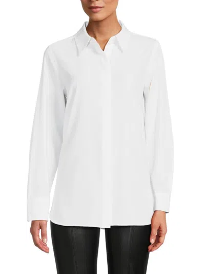 Dkny Women's Point Collar Shirt In White