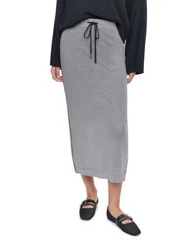 Dkny Women's Pointelle Mesh A-line Pull-on Skirt In Gray