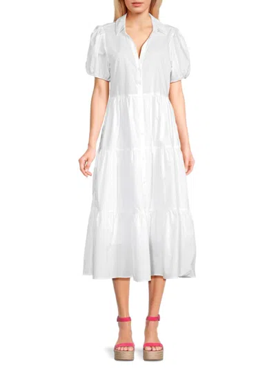 Dkny Women's Poplin Tiered Midi Dress