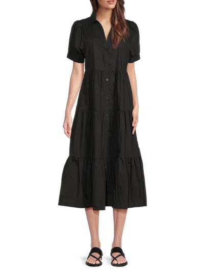 Dkny Women's Poplin Tiered Midi Dress
