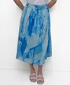 Dkny Belted Parachute Midi Skirt In Maculate Marble